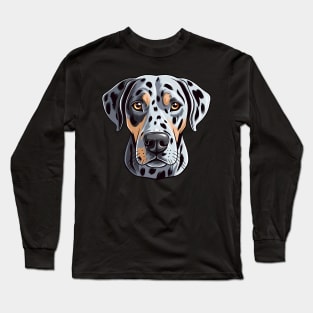 Catahoula Leopard Dog Face Cute Cartoon Puppy Lover Long Sleeve T-Shirt